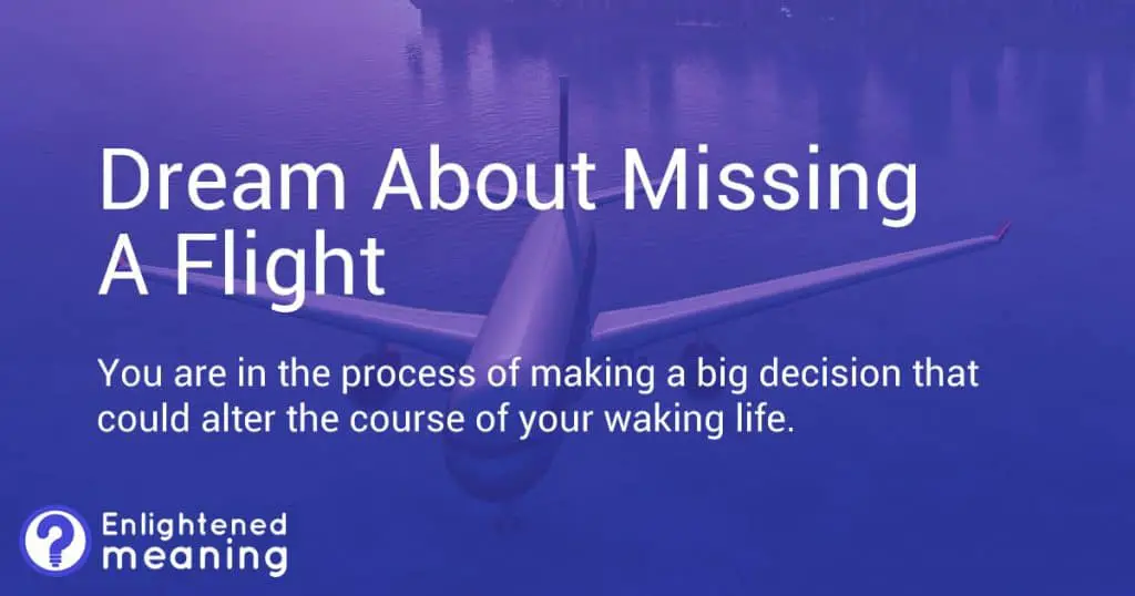 Dream About Missing A Flight meaning