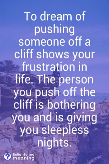 Dream of pushing someone off a cliff