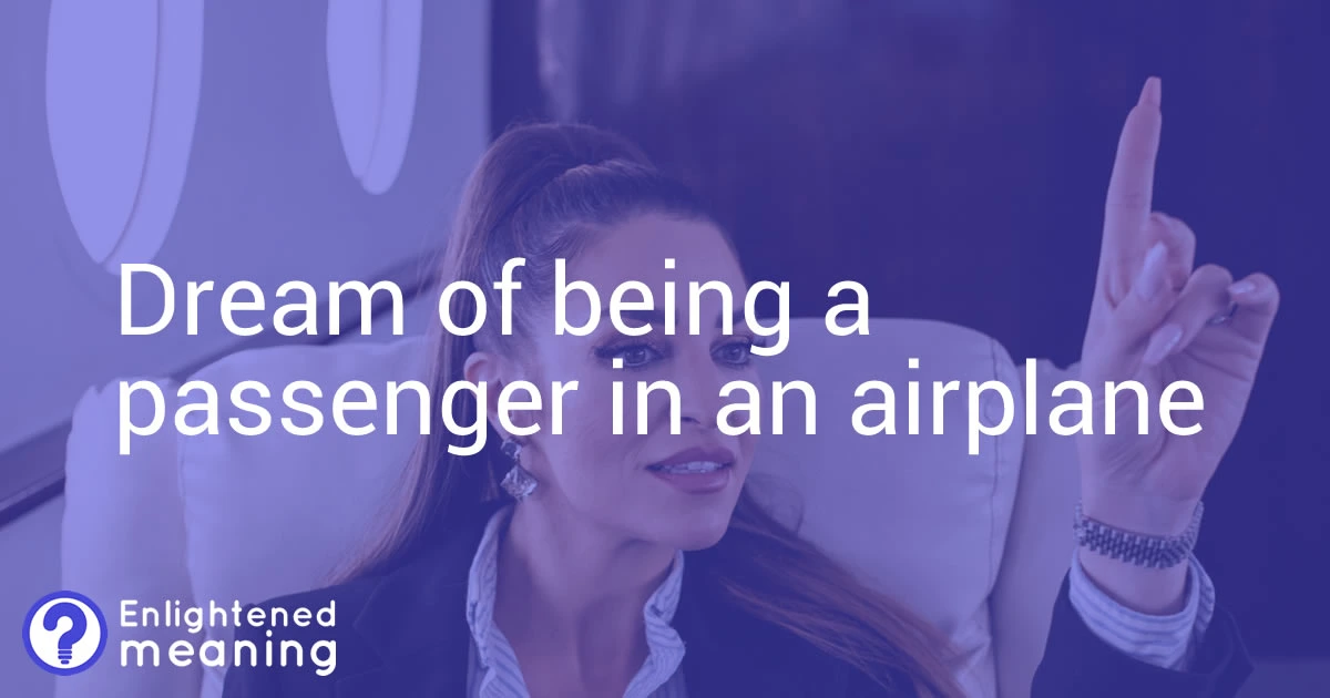 Dream of being a passenger in an airplane Enlightened Meaning