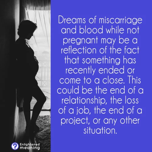 Dream of Miscarriage and Blood while not Pregnant meaning